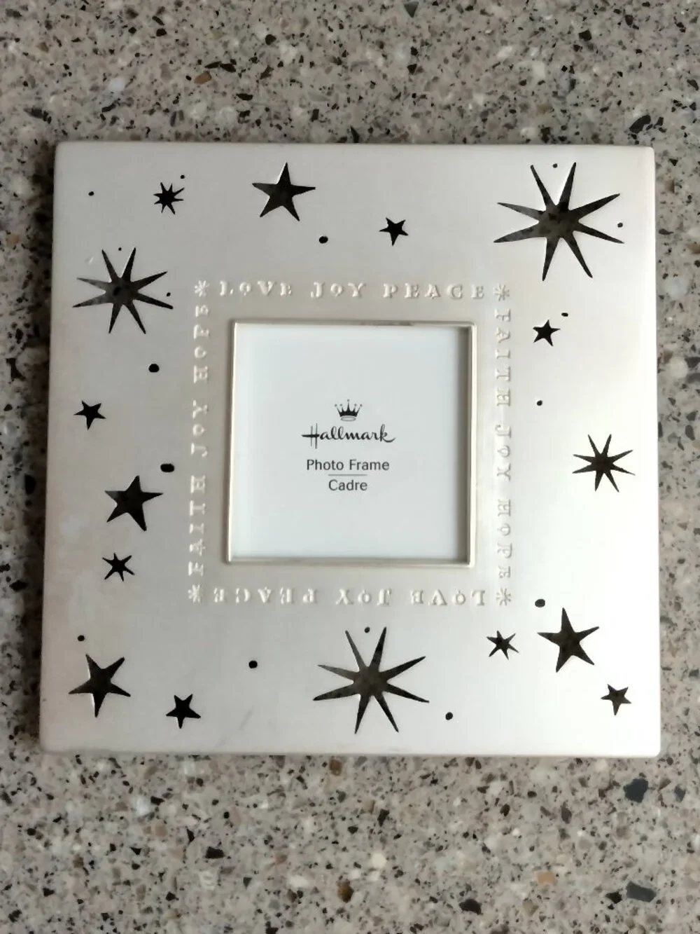 Vintage Metal Square Photo Frame with Star Cutouts